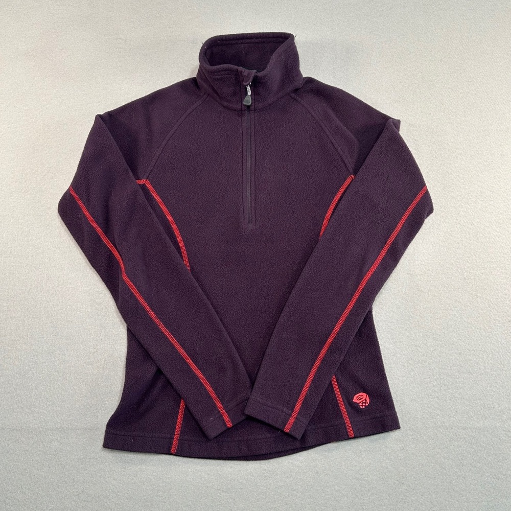 Mountain Hardwear Fleece Pullover Womens XS Purple 1/4 Zip Contrast Stitching
